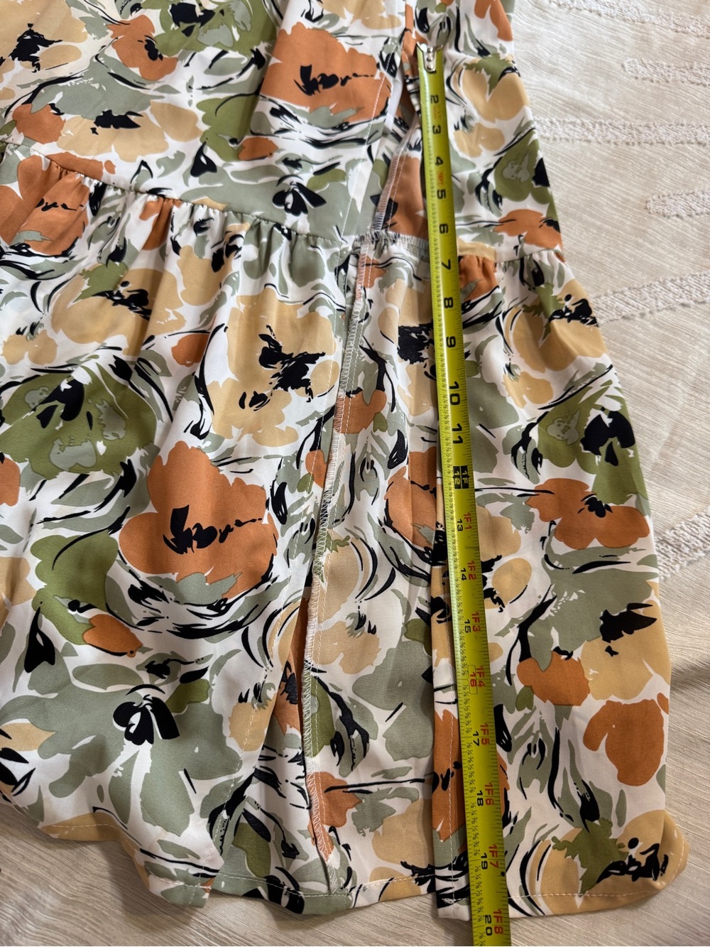 ASTR The Label floral midi dress in the Rust Sage Floral print with olive green - Picture 9 of 10